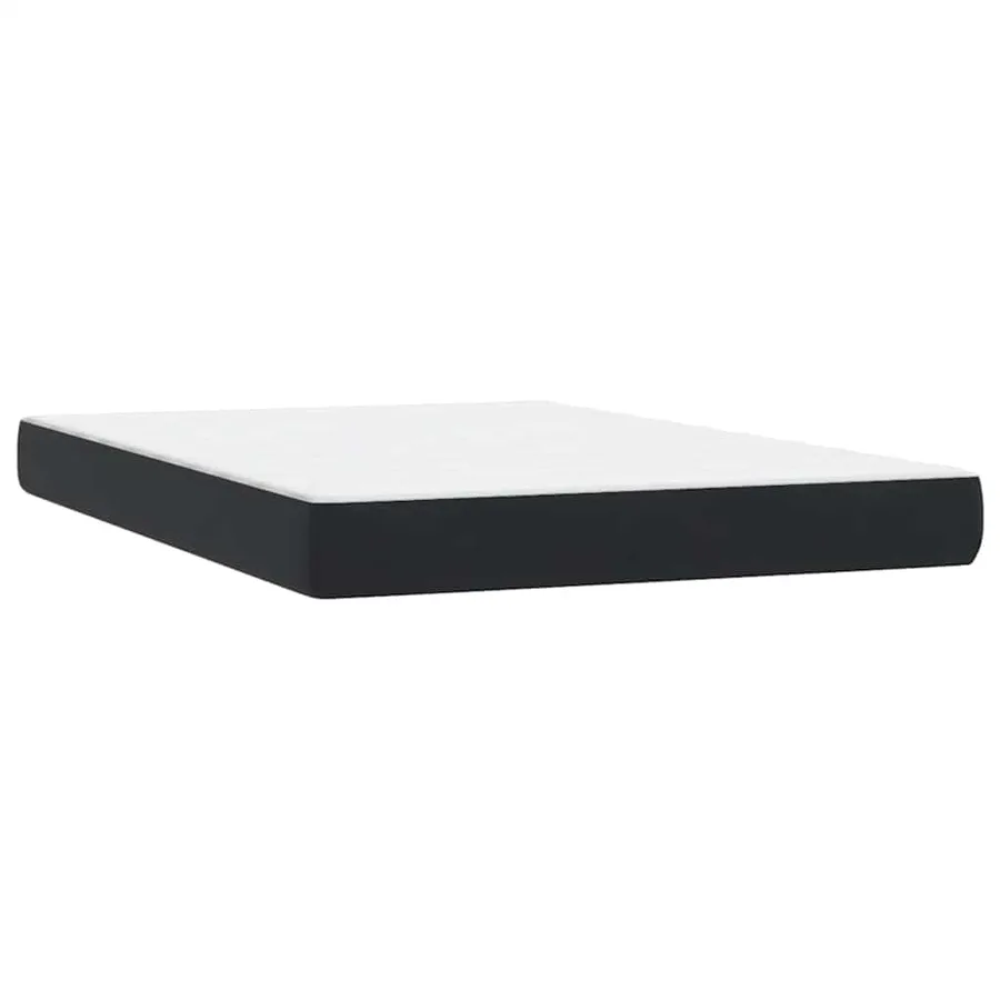 Sommier à lattes de lit avec matelas noir 140x220 cm velours - 6