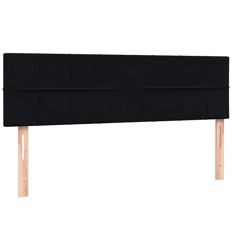Sommier à lattes de lit avec matelas noir 140x220 cm velours - 7