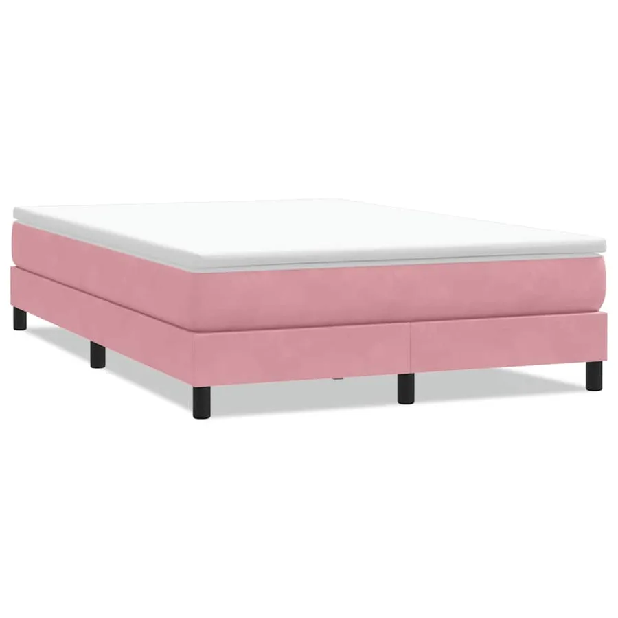 Sommier à lattes de lit sans matelas rose 140x220 cm velours - 2