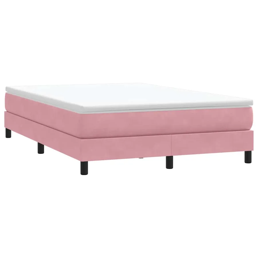 Sommier à lattes de lit sans matelas rose 140x220 cm velours - 3