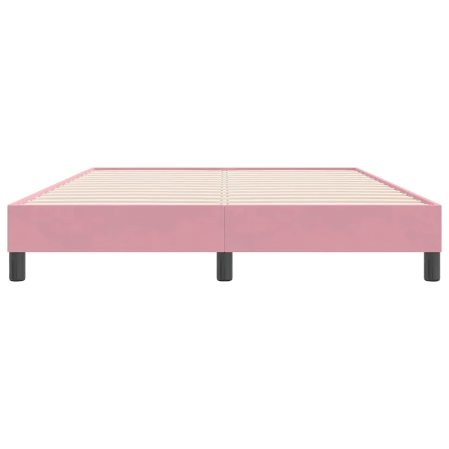 Sommier à lattes de lit sans matelas rose 140x220 cm velours - 5