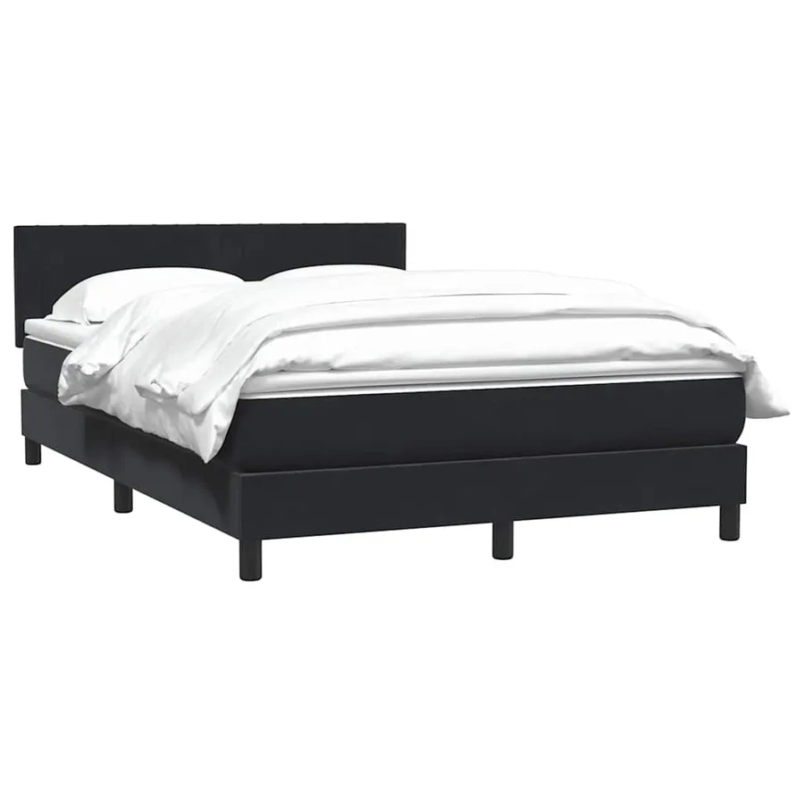 Sommier à lattes de lit avec matelas noir 140x220 cm velours - 4
