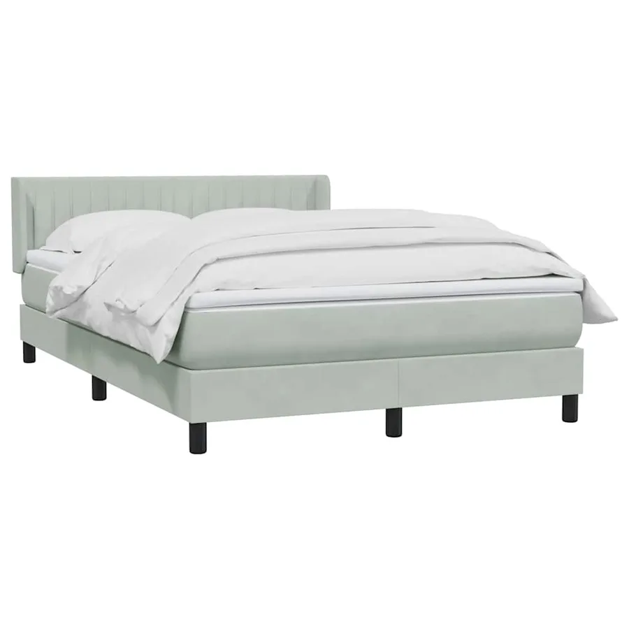 Sommier à lattes de lit et matelas gris clair 160x220cm velours - 3