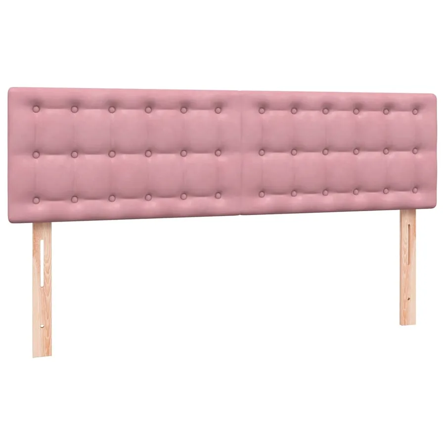 Sommier à lattes de lit avec matelas rose 140x220 cm velours - 7