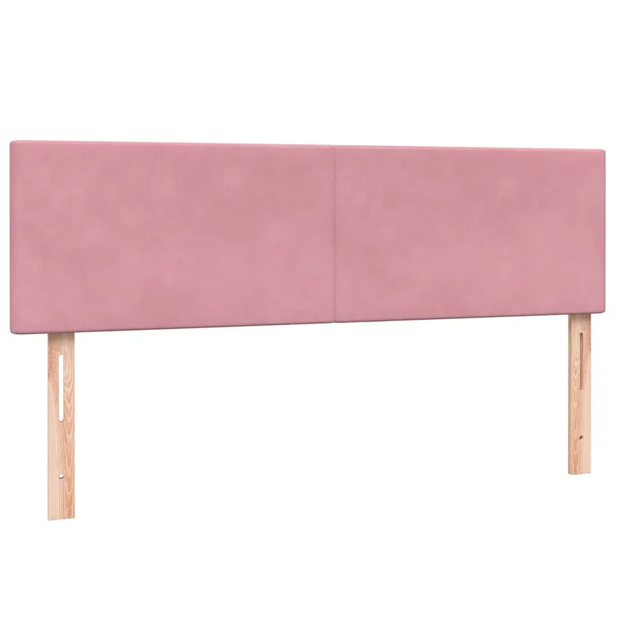 Sommier à lattes de lit avec matelas rose 140x220 cm velours - 7