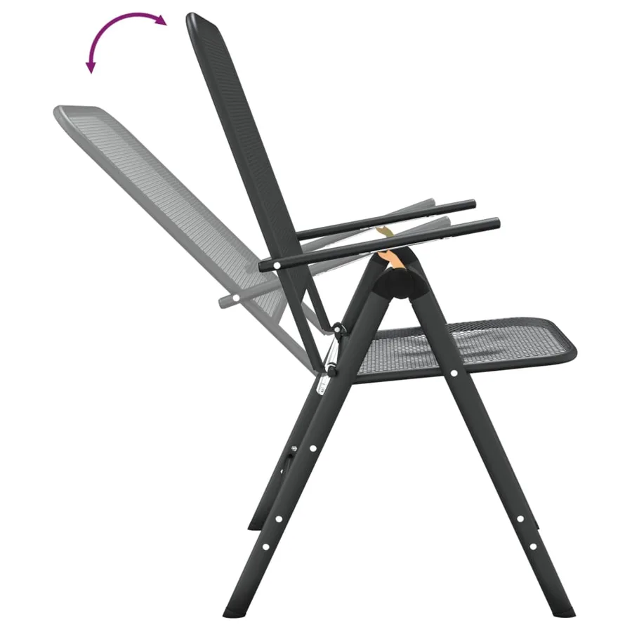 Ensemble à manger de jardin 5 pcs Maille Métal Anthracite - 10