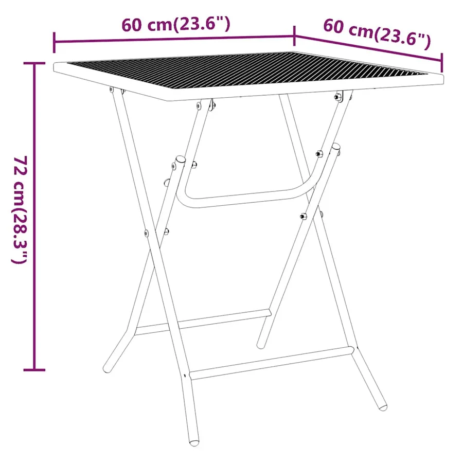 Ensemble à manger de jardin 5 pcs Maille Métal Anthracite - 11