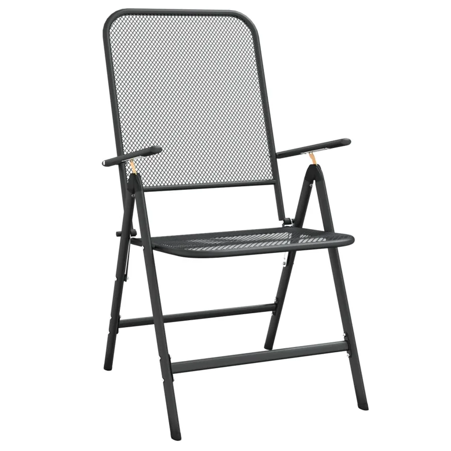 Ensemble à manger de jardin 5 pcs Maille Métal Anthracite - 9