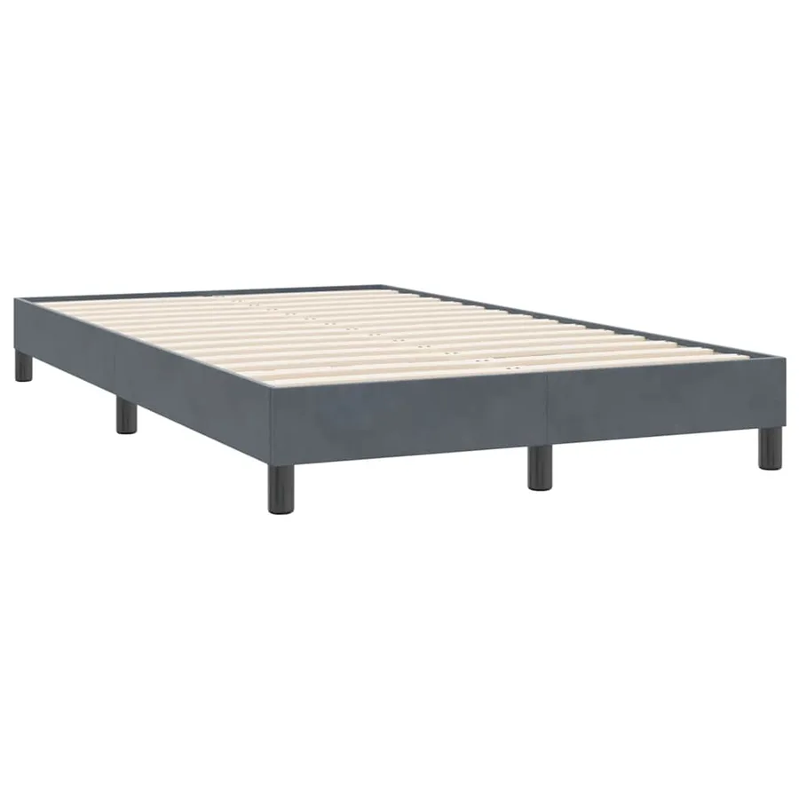 Sommier à lattes de lit et matelas gris foncé 120x220cm velours - 5