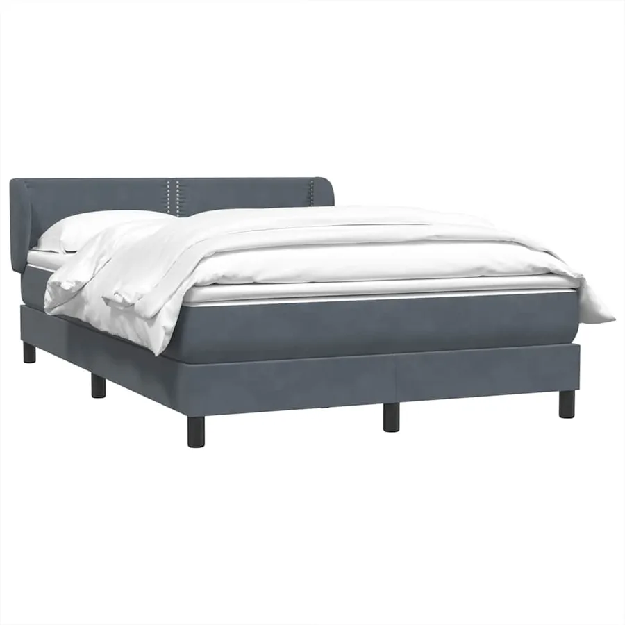 Sommier à lattes de lit et matelas gris foncé 160x220cm velours - 3