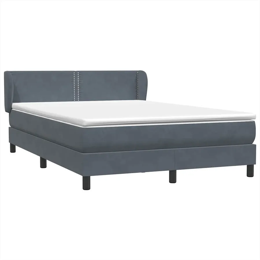 Sommier à lattes de lit et matelas gris foncé 160x220cm velours - 4