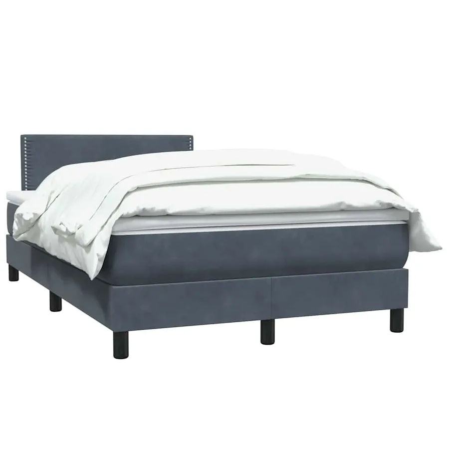 Sommier à lattes de lit et matelas gris foncé 120x220cm velours - 3