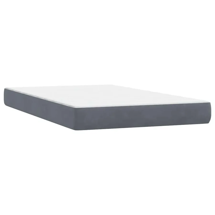 Sommier à lattes de lit et matelas gris foncé 120x220cm velours - 7