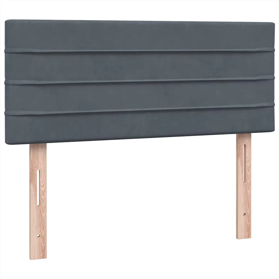 Sommier à lattes de lit et matelas gris foncé 120x220cm velours - 7