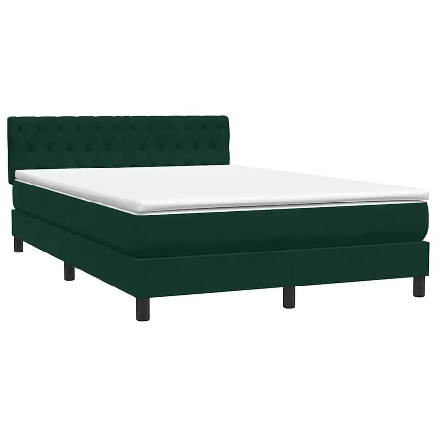 Sommier à lattes de lit et matelas vert foncé 160x220cm velours - 4