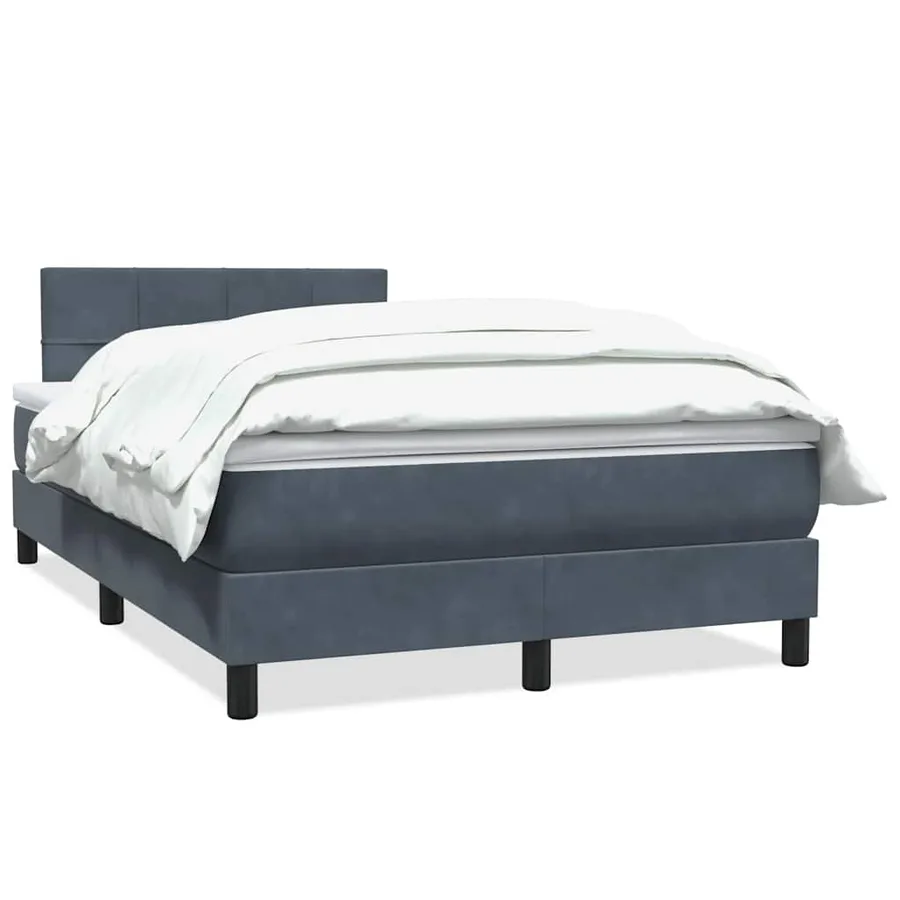 Sommier à lattes de lit et matelas gris foncé 120x220cm velours - 2