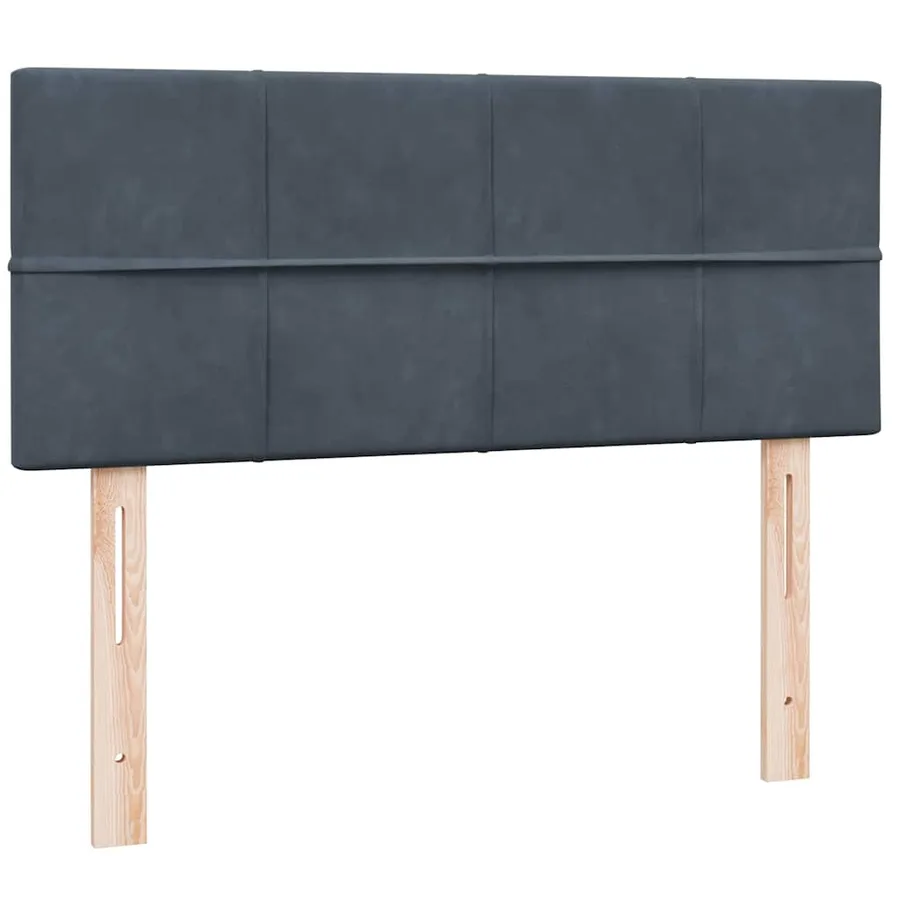 Sommier à lattes de lit et matelas gris foncé 120x220cm velours - 6