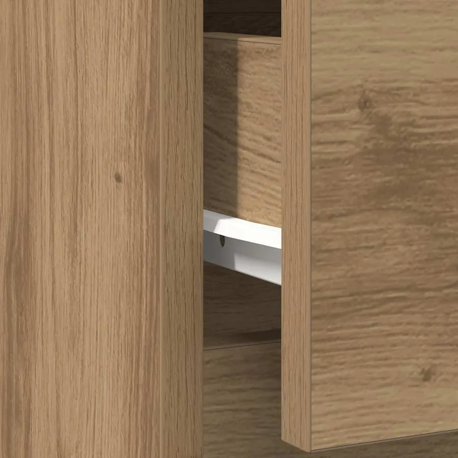 Buffet avec tiroir chêne artisanal 71x35x65 cm bois ingénierie - 12