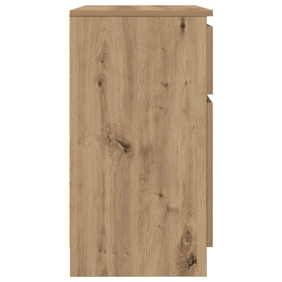 Buffet avec tiroir chêne artisanal 71x35x65 cm bois ingénierie - 7