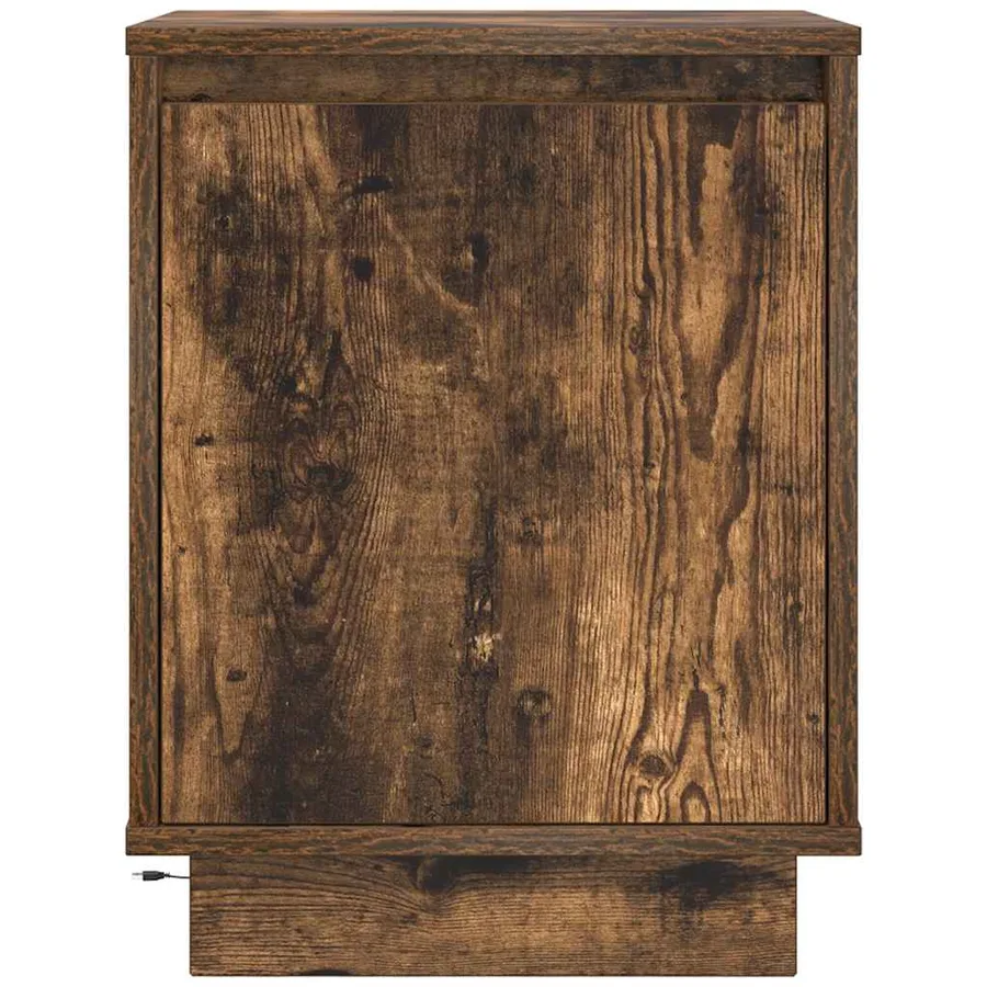 Table de chevet avec lumières LED chêne fumé 38x34x50 cm - 4