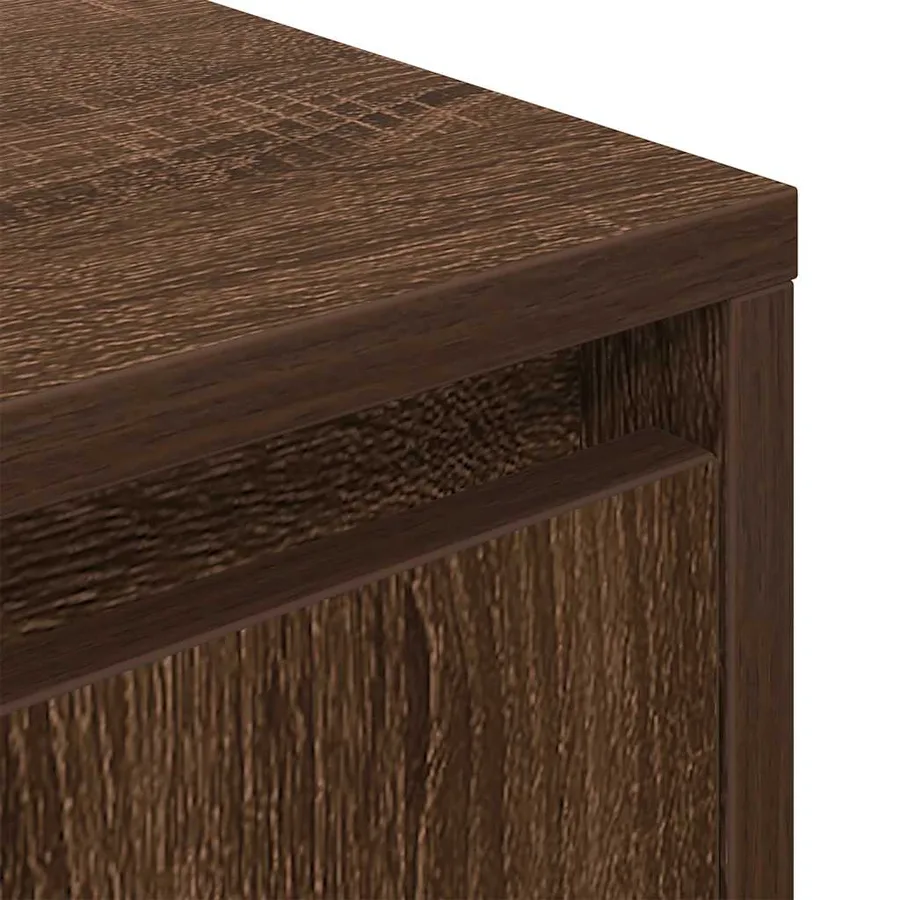 Table de chevet avec lumières LED chêne fumé 38x34x50 cm - 9