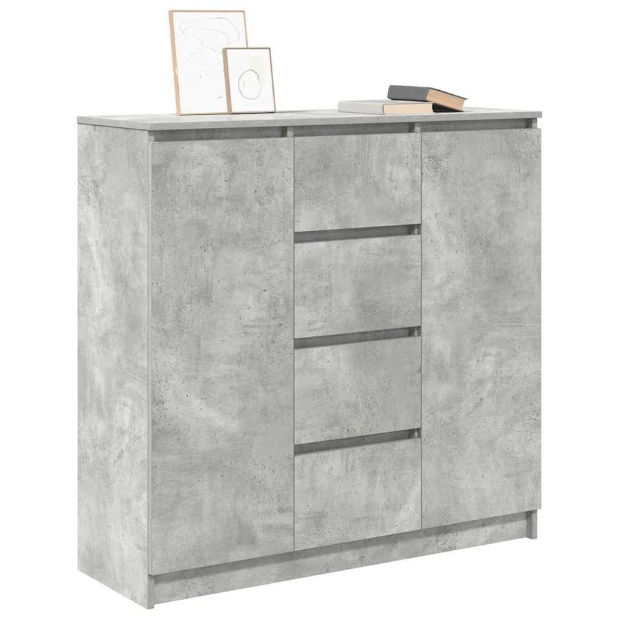 Buffet avec tiroirs gris béton 100,5x35x98,5 cm bois ingénierie - 4
