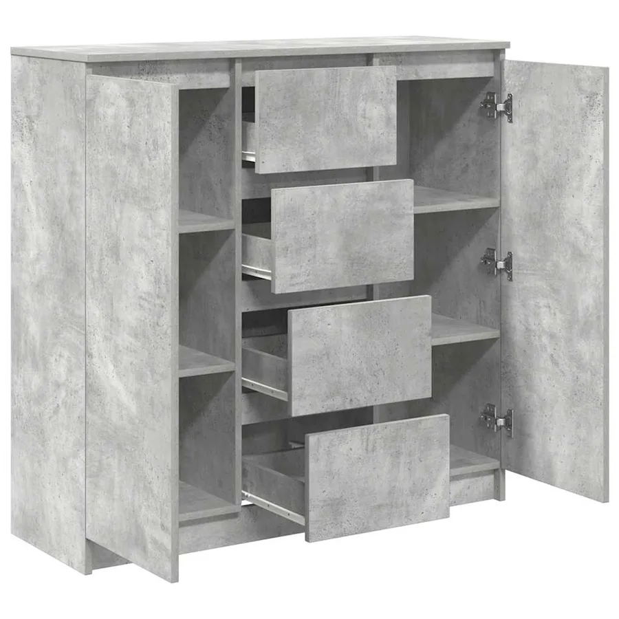 Buffet avec tiroirs gris béton 100,5x35x98,5 cm bois ingénierie - 5