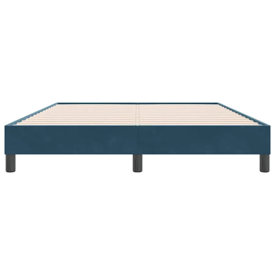 Cadre de lit sans matelas bleu foncé 140x220 cm velours - 5