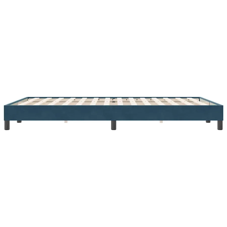 Cadre de lit sans matelas bleu foncé 140x220 cm velours - 6