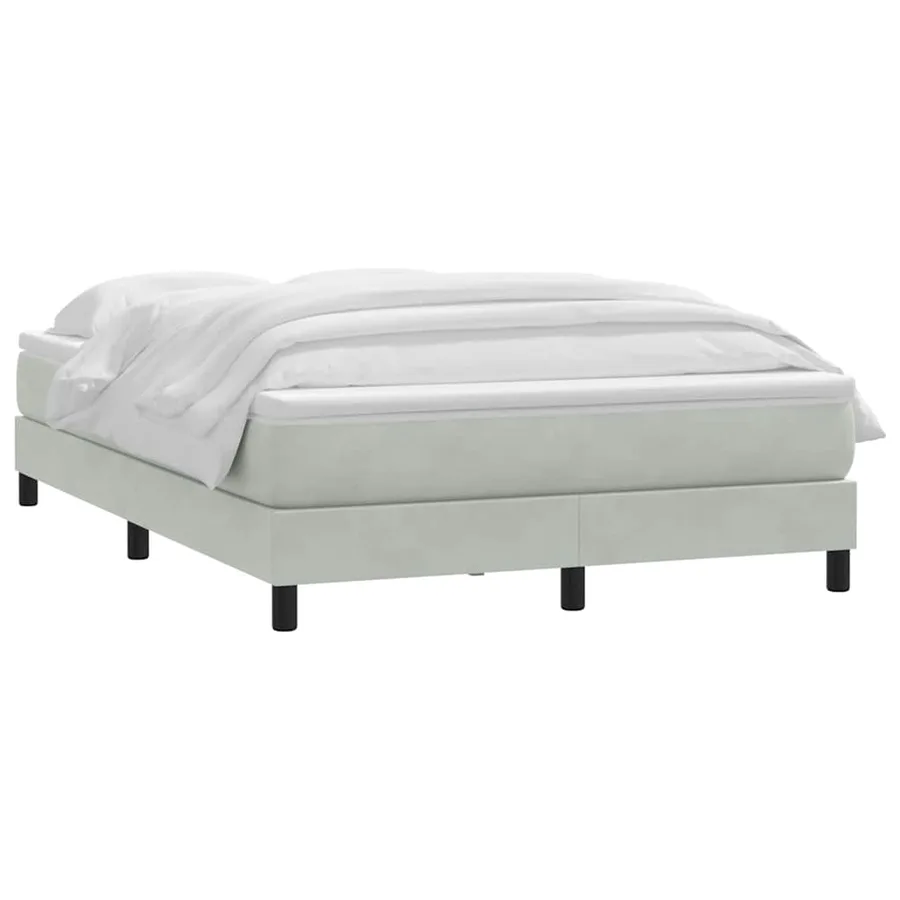 Sommier à lattes de lit et matelas gris clair 140x220cm velours - 3