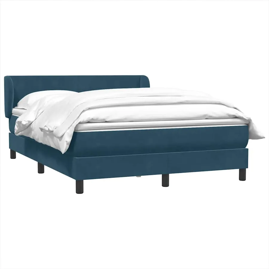 Sommier à lattes de lit et matelas bleu foncé 140x220cm velours - 4