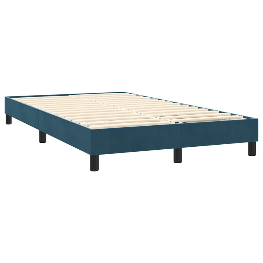 Sommier à lattes de lit et matelas et LED bleu foncé 140x220cm velours - 6