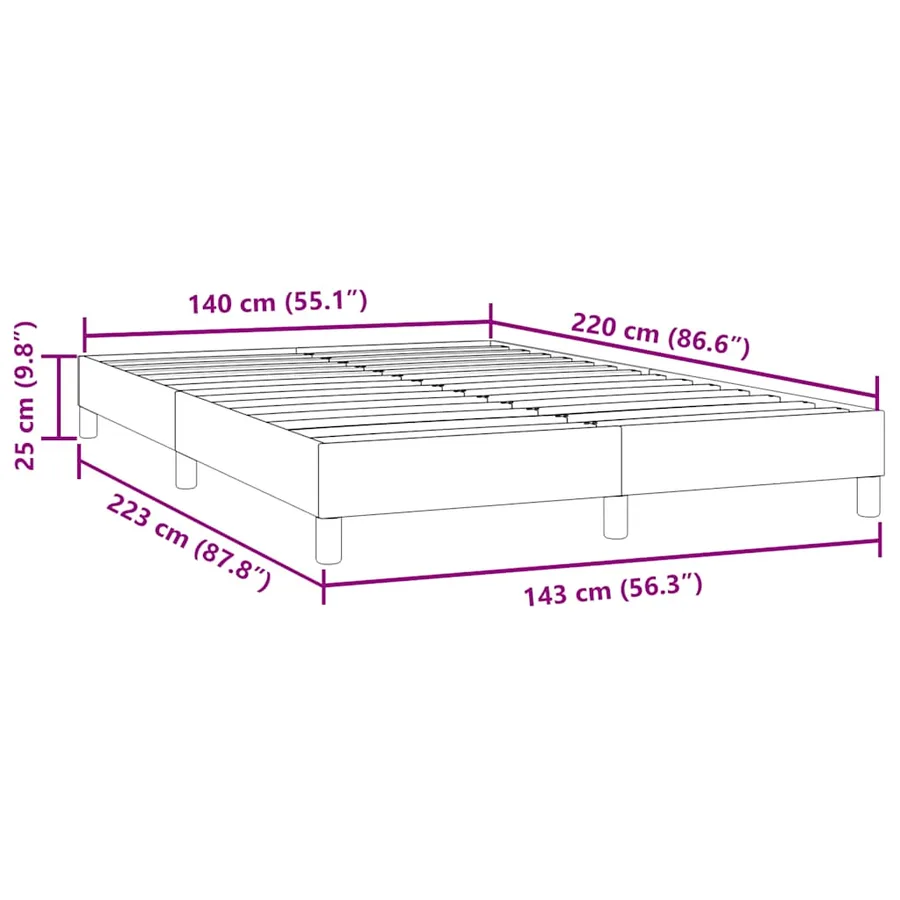 Sommier à lattes de lit sans matelas gris clair 140x220cm - 10