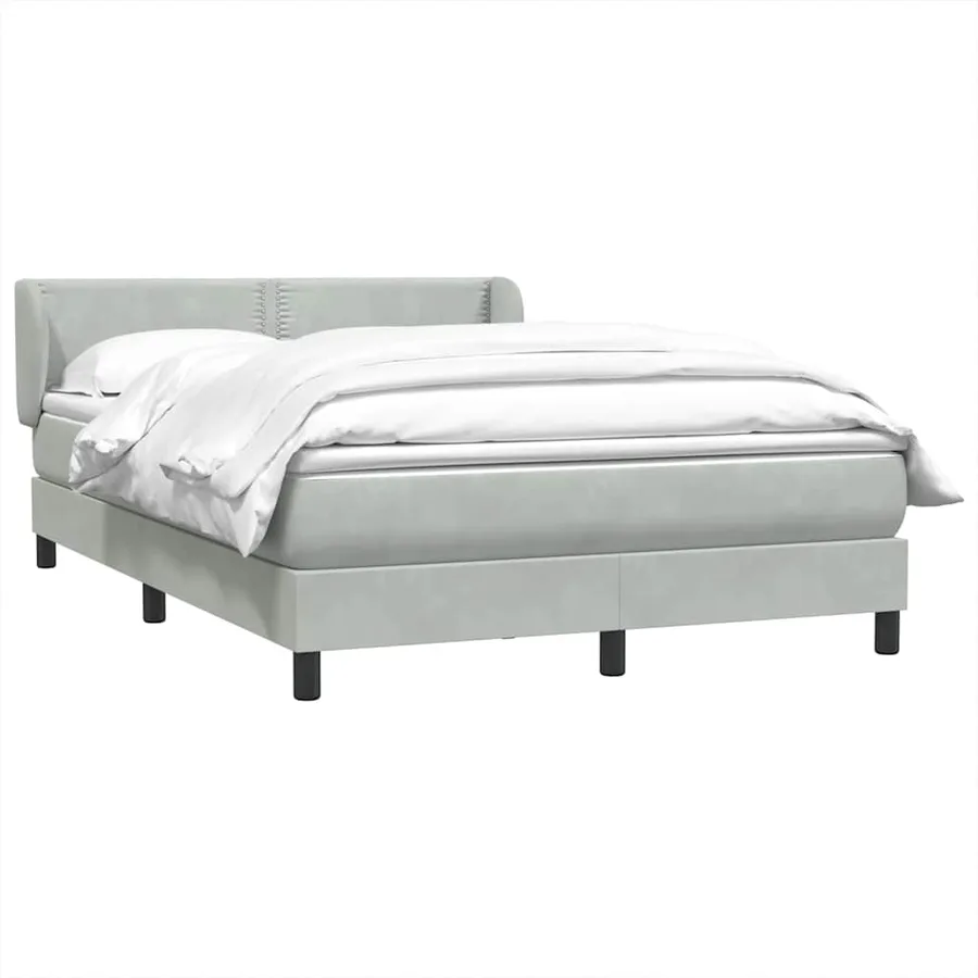 Sommier à lattes de lit et matelas gris clair 140x220cm velours - 3