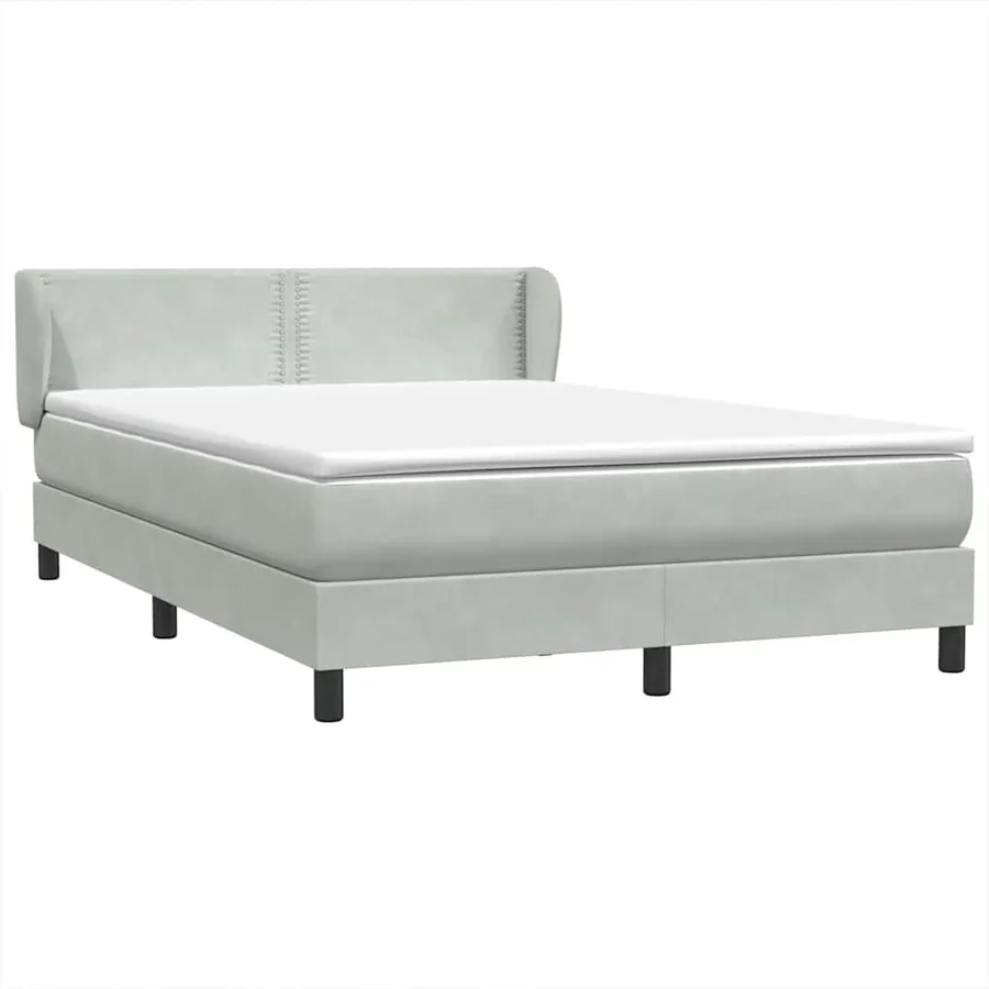 Sommier à lattes de lit et matelas gris clair 140x220cm velours - 4
