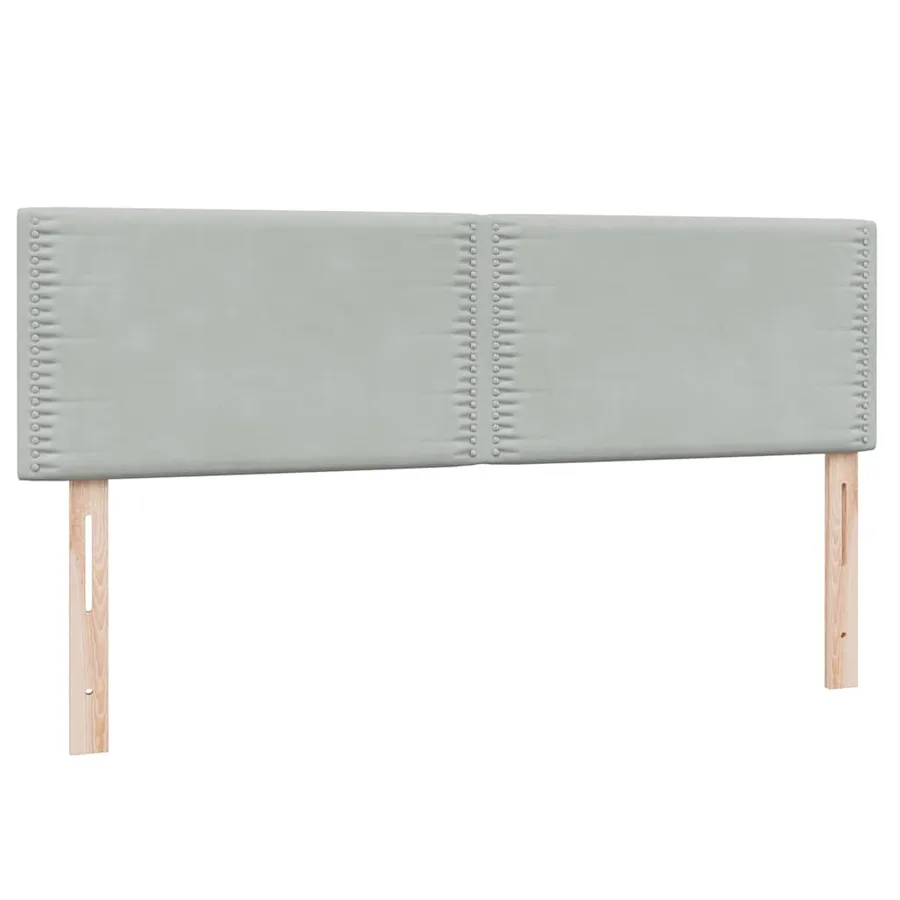 Sommier à lattes de lit et matelas gris clair 140x220cm velours - 7