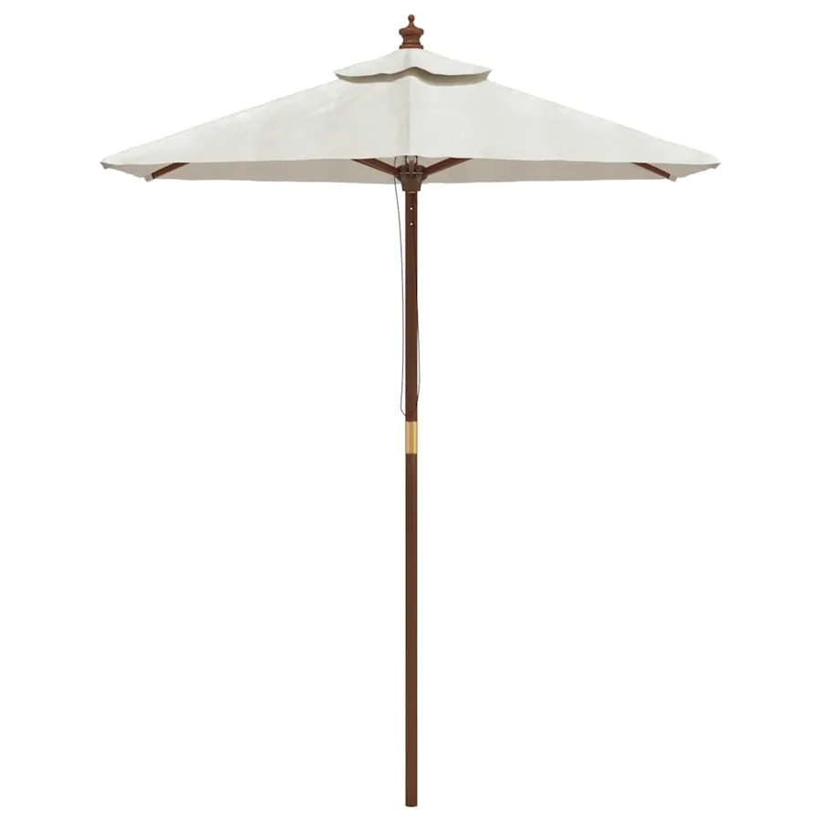 Parasol de jardin avec mât en bois sable 196x231 cm - 3