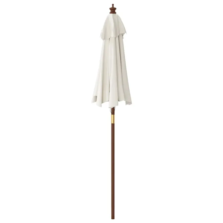 Parasol de jardin avec mât en bois sable 196x231 cm - 5