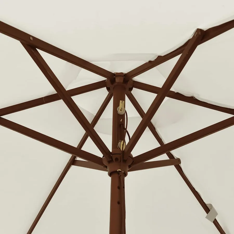Parasol de jardin avec mât en bois sable 196x231 cm - 6