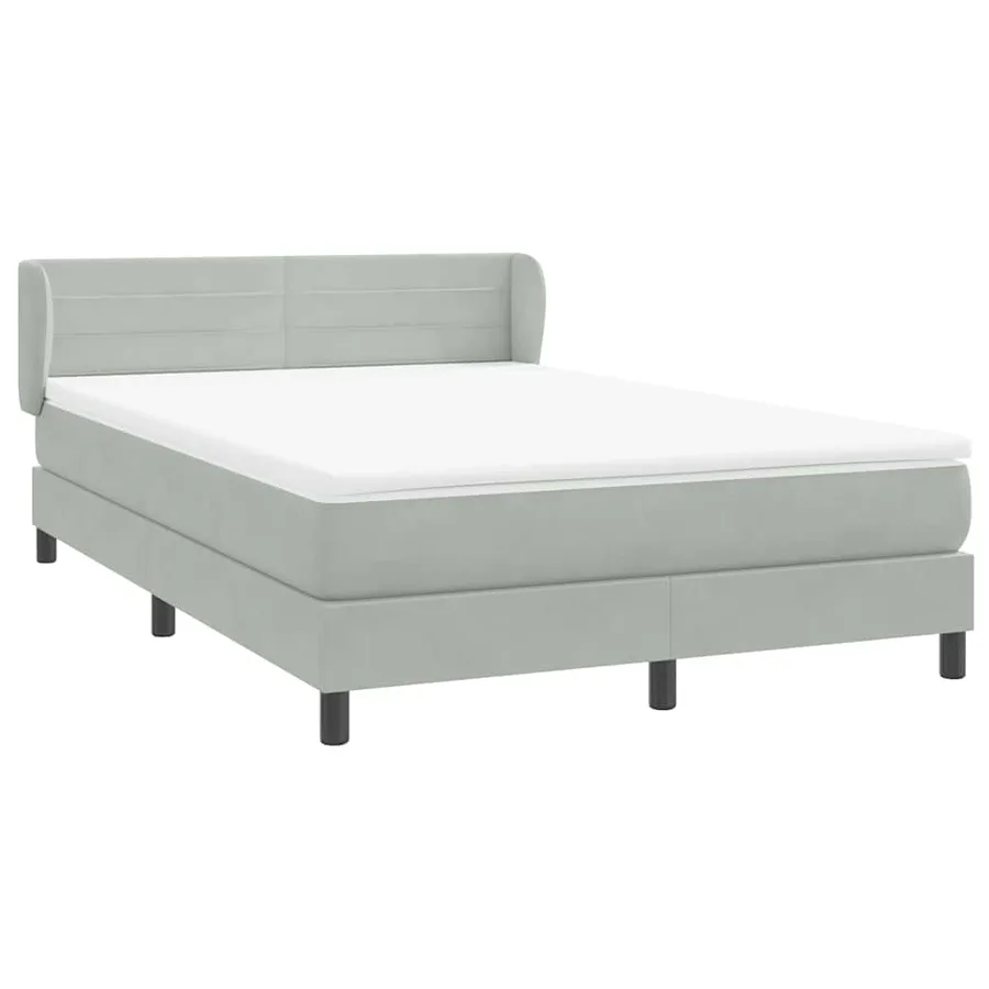 Sommier à lattes de lit et matelas gris clair 140x220cm velours - 4