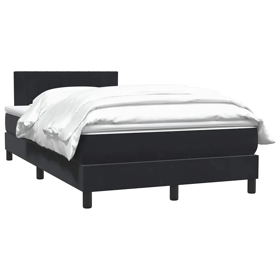 Sommier à lattes de lit avec matelas noir 120x220 cm velours - 4