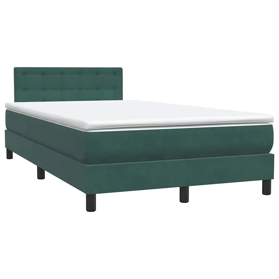 Sommier à lattes de lit et matelas vert foncé 120x220cm velours - 4