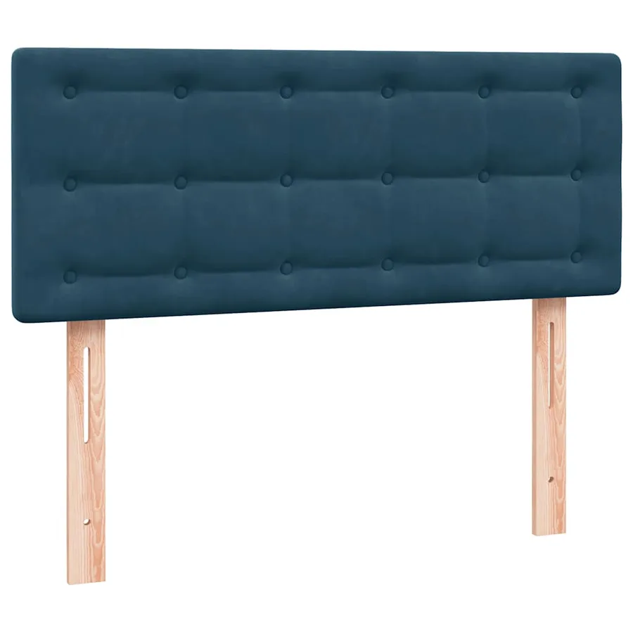 Sommier à lattes de lit et matelas et LED bleu foncé 120x220cm velours - 8