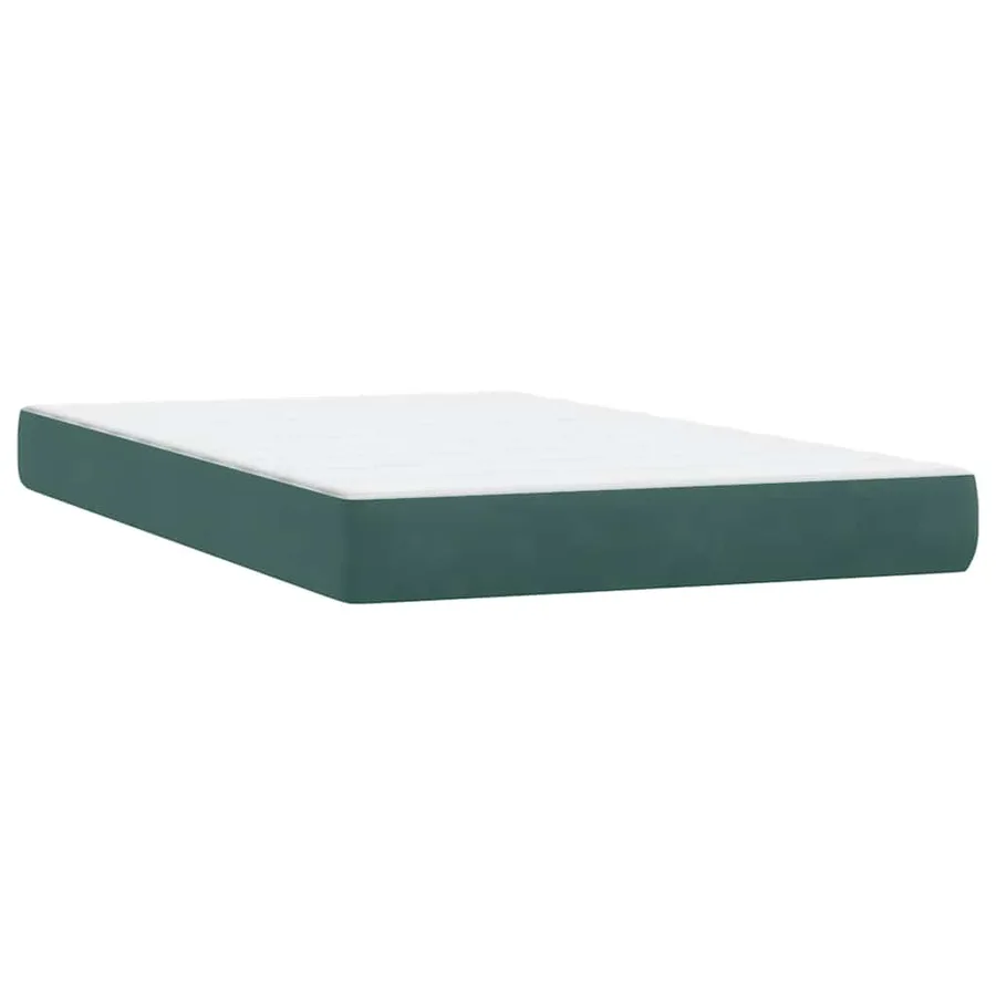 Sommier à lattes de lit et matelas et LED vert foncé 120x220cm velours - 8