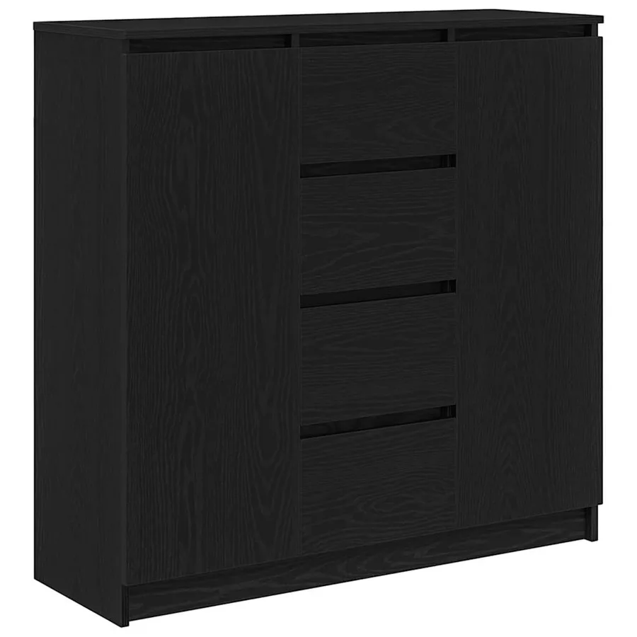 Buffet avec tiroirs chêne noir 100,5x35x98,5 cm bois ingénierie - 2