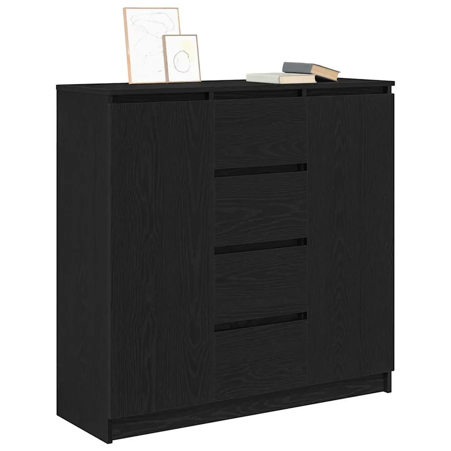 Buffet avec tiroirs chêne noir 100,5x35x98,5 cm bois ingénierie - 4
