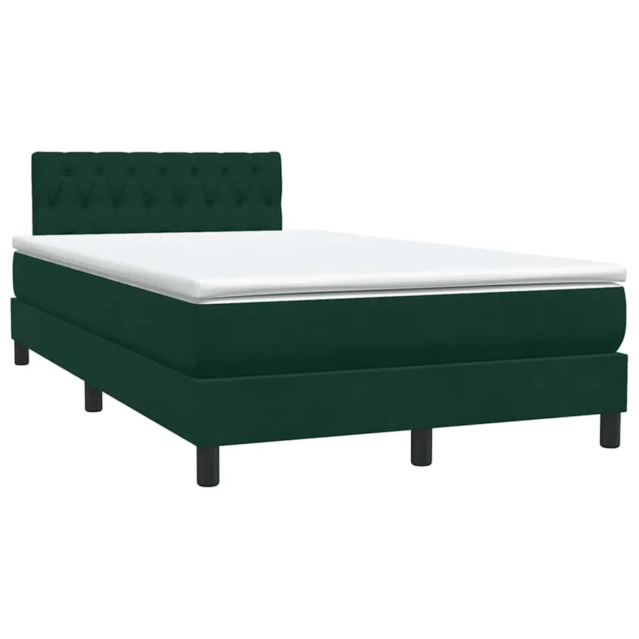 Sommier à lattes de lit et matelas vert foncé 120x220cm velours - 4