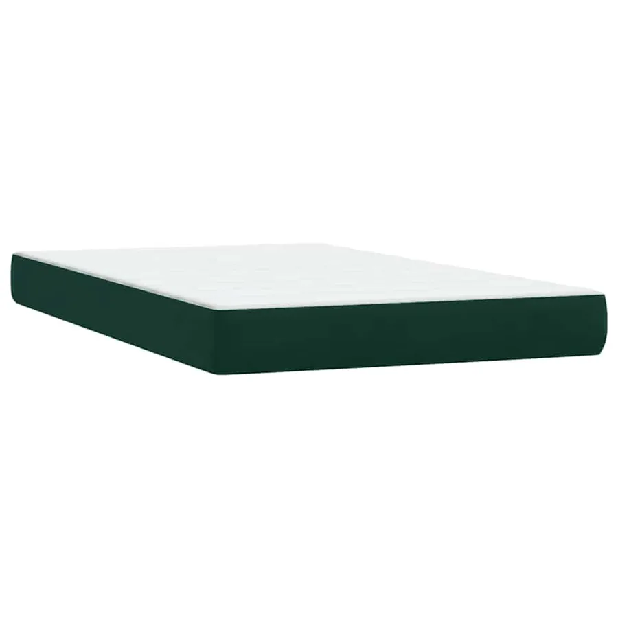 Sommier à lattes de lit et matelas vert foncé 120x220cm velours - 7