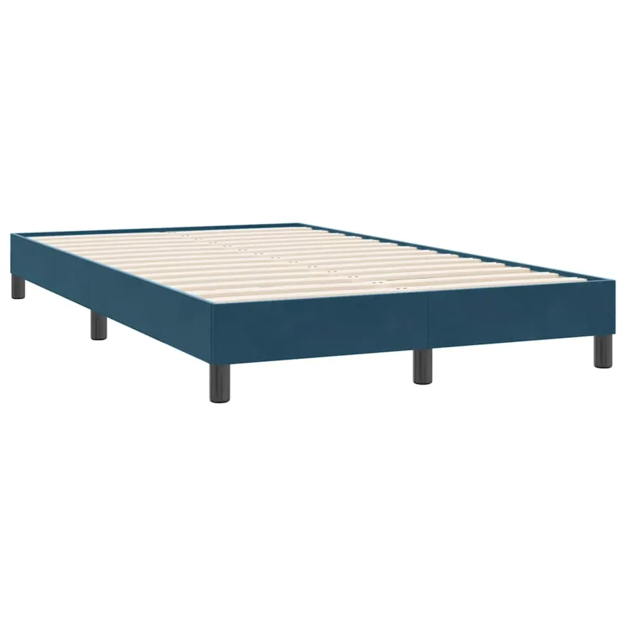 Sommier à lattes de lit et matelas bleu foncé 120x220cm velours - 6