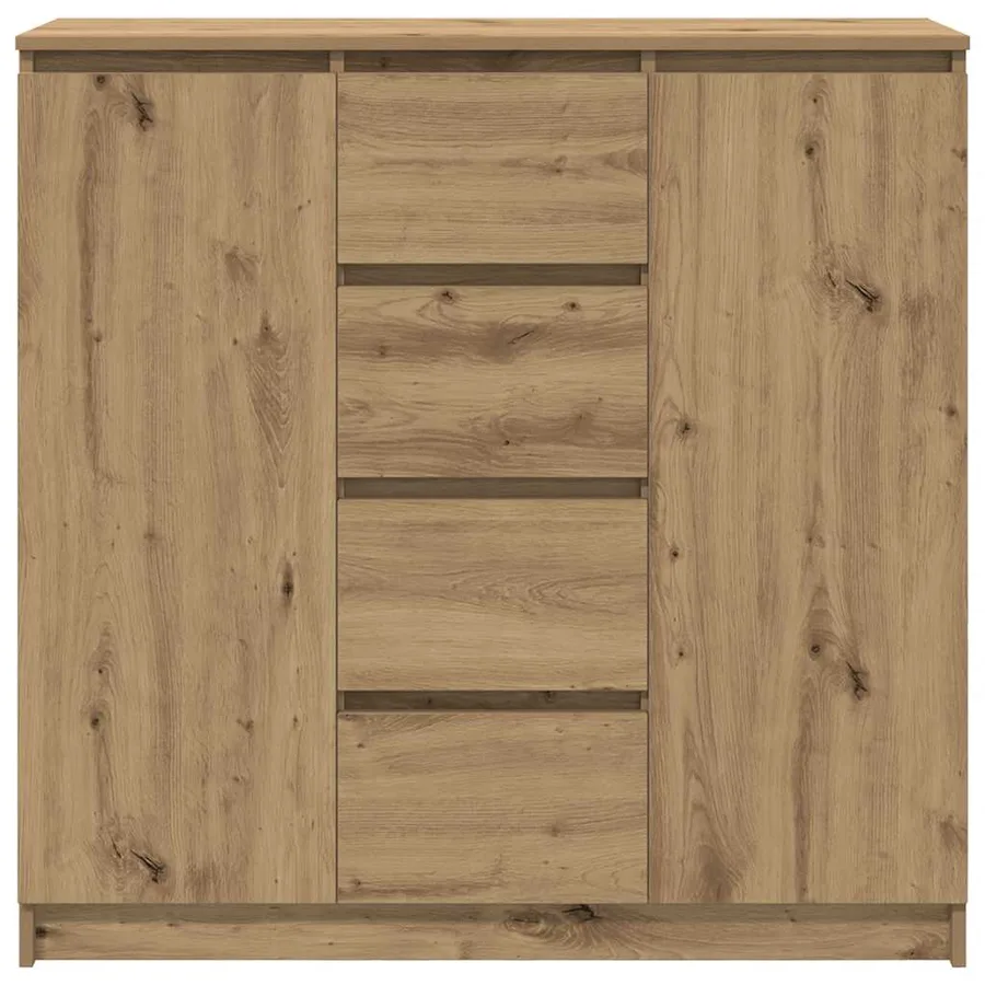 Buffet tiroirs chêne artisanal 100,5x35x98,5 cm bois ingénierie - 6